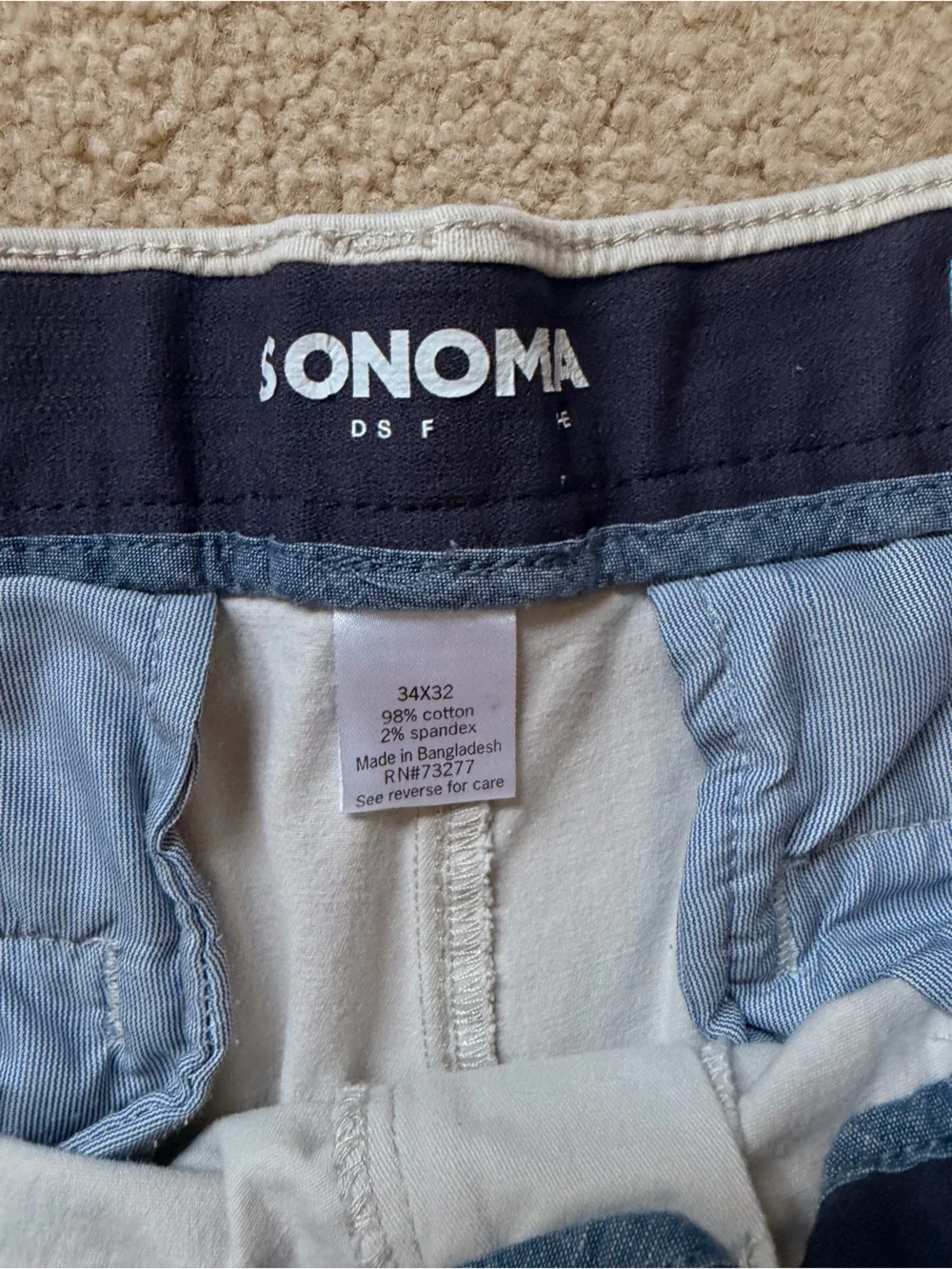 Sonoma Men’s Light Beige Chino Pants